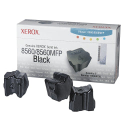 Xerox 8560 Phaser Black Solid Ink, Pack Of 3, 108R00726