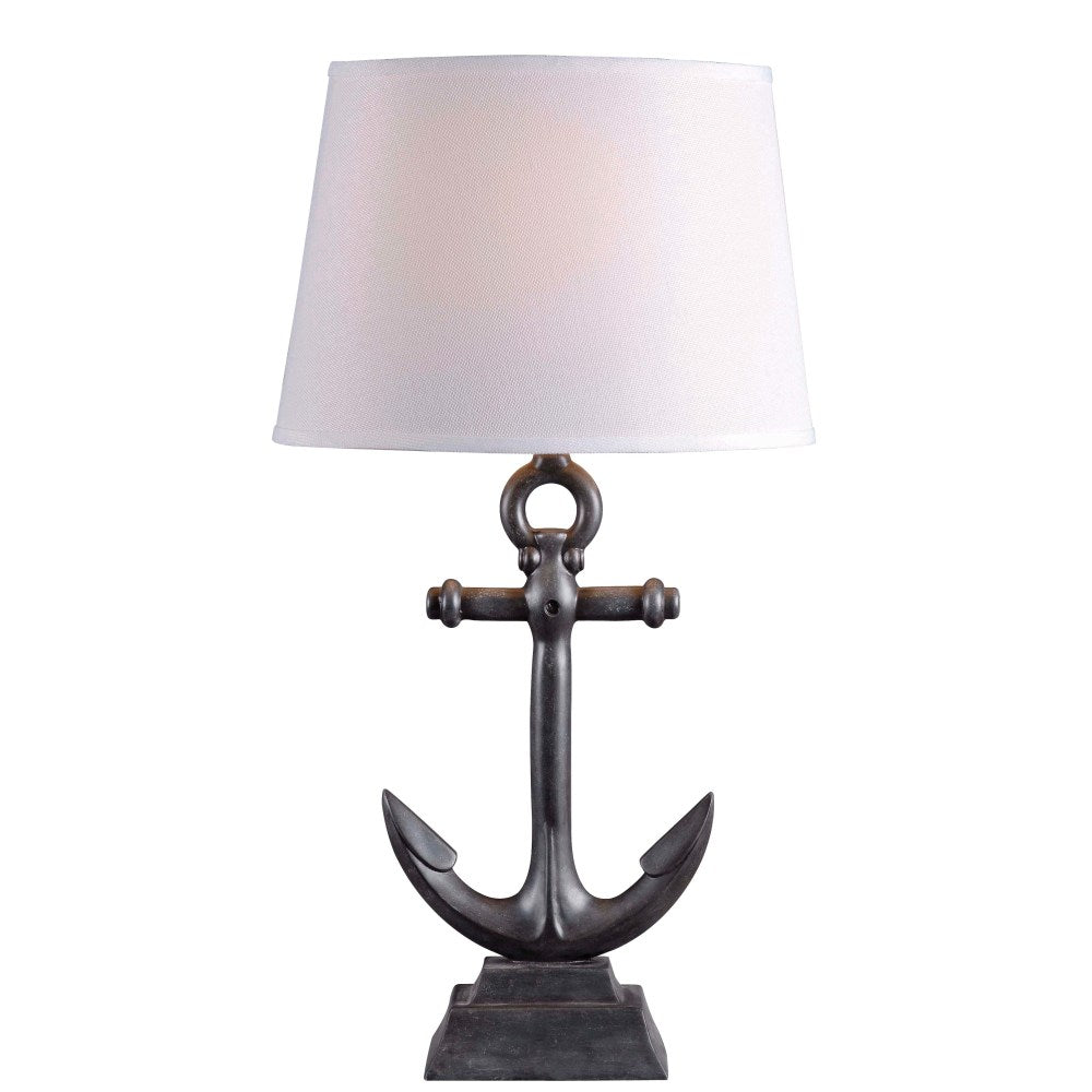 Kenroy Aweigh Table Lamp, Weathered Bronze, White