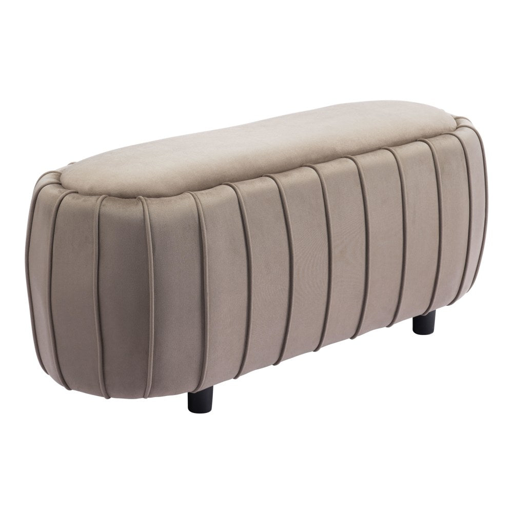 Zuo Modern Ghenta Bench, 18-1/8inH x 44-1/8inW x 16-15/16inD, Taupe/Beige