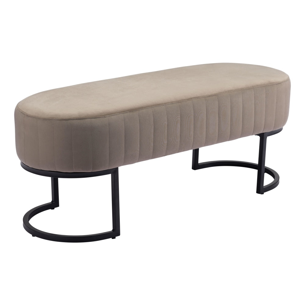 Zuo Modern Nardo Bench, 18-1/8inH x 47-1/4inW x 17-5/16inD, Taupe/Beige