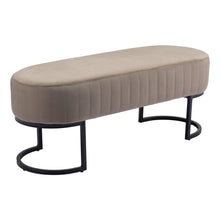 Load image into Gallery viewer, Zuo Modern Nardo Bench, 18-1/8inH x 47-1/4inW x 17-5/16inD, Taupe/Beige