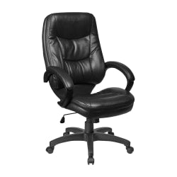 Lorell Westlake Ergonomic Bonded Leather High-Back Chair, Black