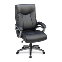 Load image into Gallery viewer, Lorell Ergonomic Bonded Leather High-Back Chair, Black/Gun Metal