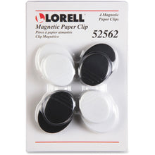 Load image into Gallery viewer, Lorell Plastic Cap Magnetic Paper Clips - Round - 1 / Pack - Black, White