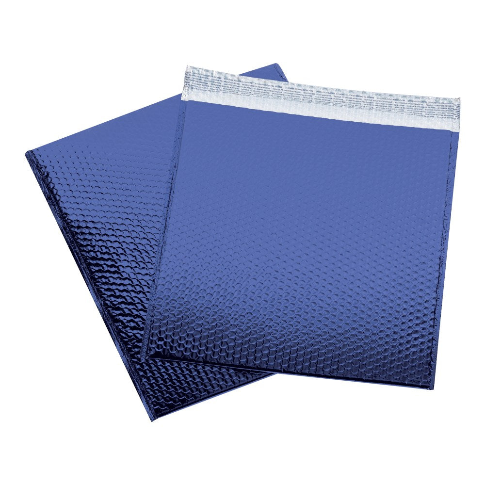 Office Depot Brand Glamour Bubble Mailers, 17-1/2inH x 16inW x 3/16inD, Blue, Pack Of 48 Mailers