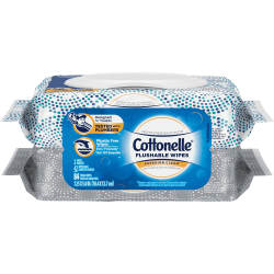 Cottonelle Flushable Wet Wipes - 7.25in x 5in - White - 42 Per Pack - 8 / Carton