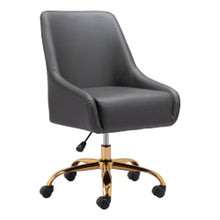 Load image into Gallery viewer, Zuo Modern Madelaine Ergonomic High-Back Office Chair, Gray/Gold