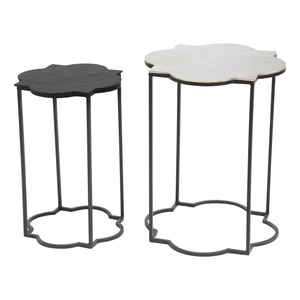 Zuo Modern Brighton Accent Tables, Round, Black/White, Set Of 2 Tables