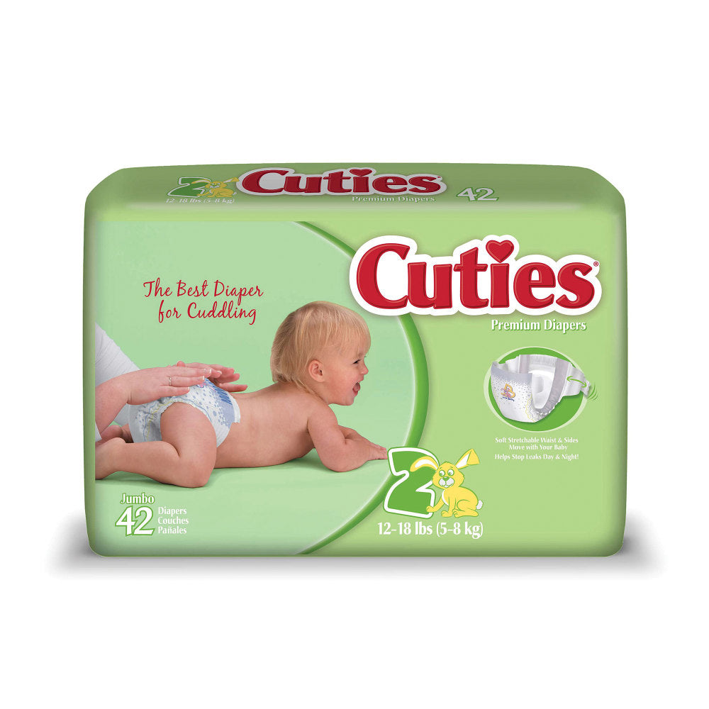 Cuties Baby Diapers, Size 2, 12-18 Lb, Box Of 42