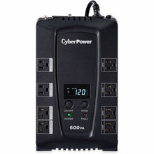 Load image into Gallery viewer, CyberPower CP600LCD Uninterruptible Power Supply, 8 Outlets, 600VA/340 Watt