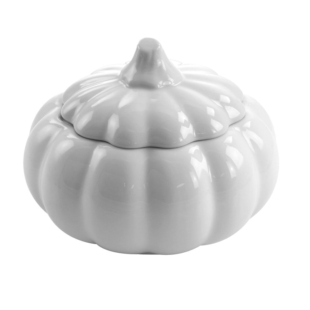 Martha Stewart Fine Ceramic Soup Tureen Set With Lid, 28 Oz, White