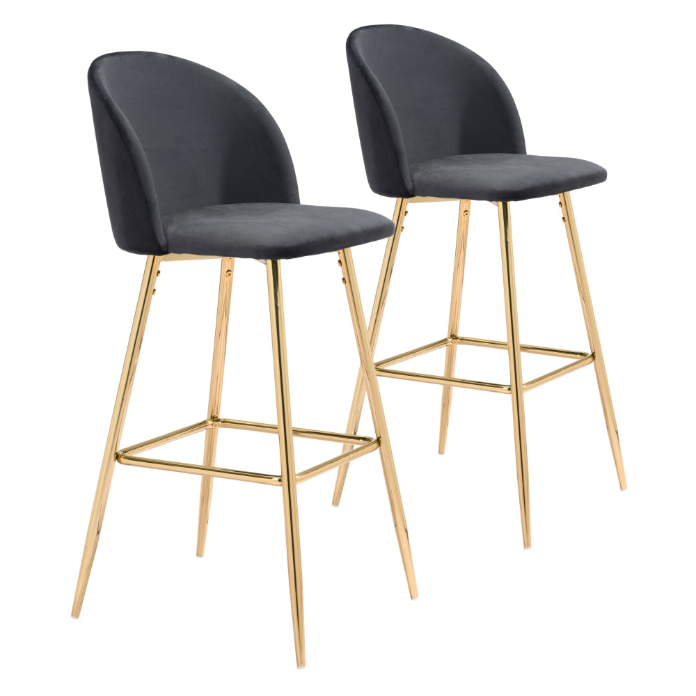 Zuo Modern Cozy Bar Chair, Black/Gold