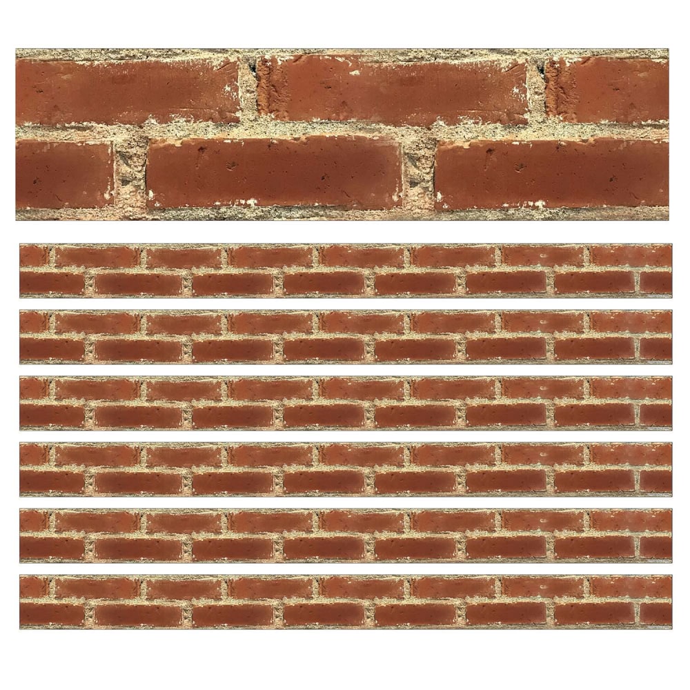 Carson Dellosa Education Straight Borders, Schoolgirl Style Industrial Cafe Brick, 36ft Per Pack, Set Of 6 Packs