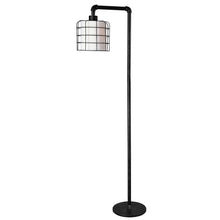 Load image into Gallery viewer, Kenroy Home Alcatraz Floor Lamp, 61inH, White Shade/Bronze Graphite Base