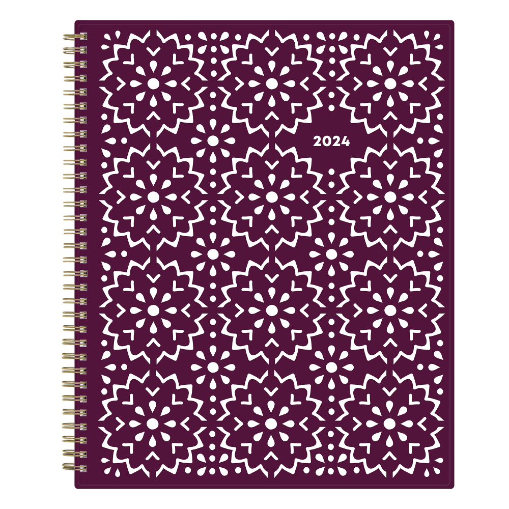 2024 Blue Sky Gili Weekly/Monthly Planning Calendar, 8-1/2in x 11in, Purple, January to December 2024, 117889