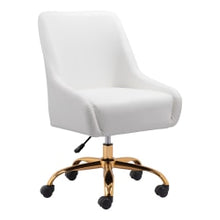 Load image into Gallery viewer, Zuo Modern Madelaine Ergonomic High-Back Office Chair, White/Gold