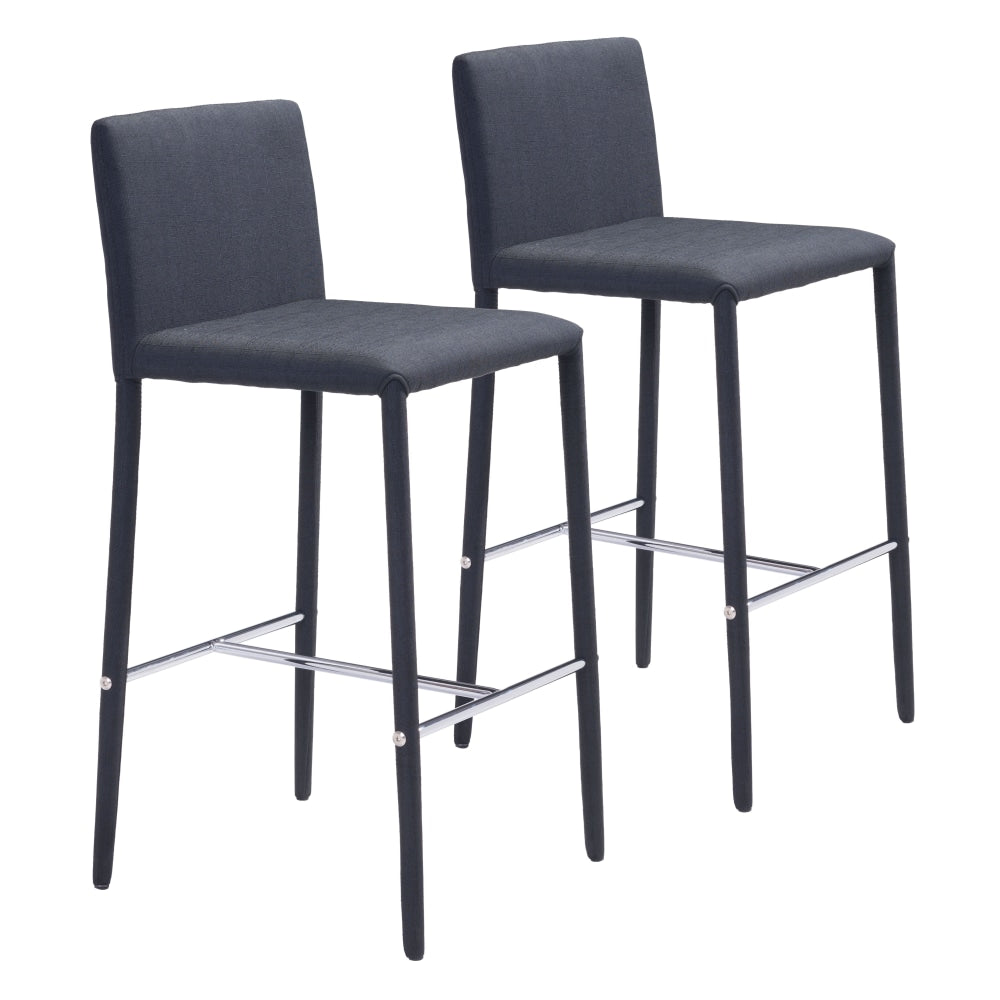 Zuo Modern Confidence Counter Chairs, Black, Set Of 2 Chairs