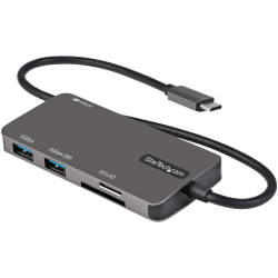 StarTech.com USB C Multiport Adapter, USB-C to 4K HDMI, 100W PD Pass-through, SD/MicroSD, 3xUSB 3.0, USB Type-C Mini Dock, 12in Long Cable - USB-C multiport adapter (5Gbps USB 3.1 Gen 1) - 4K 30Hz HDMI/2x USB-A/1x USB-C/MicroSD + SD Card Reader