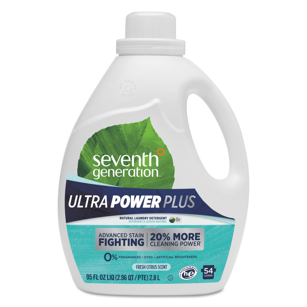 Seventh Generation Natural Liquid Laundry Detergent, Fresh Citrus Scent, 95 Oz Bottle