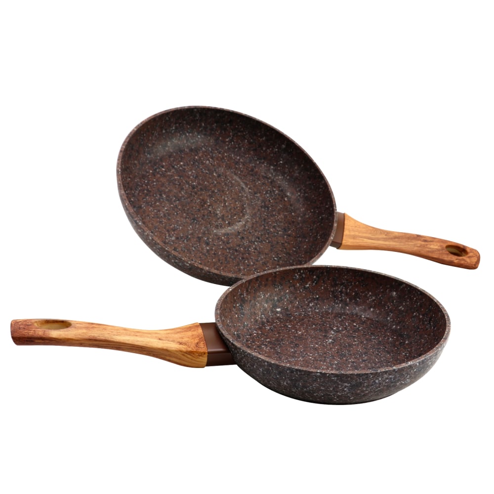 Gibson Home Orestano 2-Piece Frying Pan Set, Granite