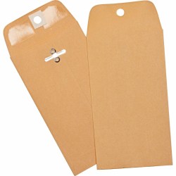 Business Source Heavy Duty Clasp Envelope - Clasp - 3 3/8in Width x 6in Length - 28 lb - Clasp - Kraft - 100 / Box - Brown Kraft