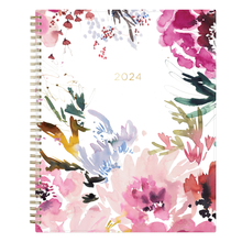Load image into Gallery viewer, 2024 Blue Sky Kelly Ventura Magenta Blooms Weekly/Monthly Planning Calendar, 8-1/2in x 11in, Multicolor, January to December 2024, 140945