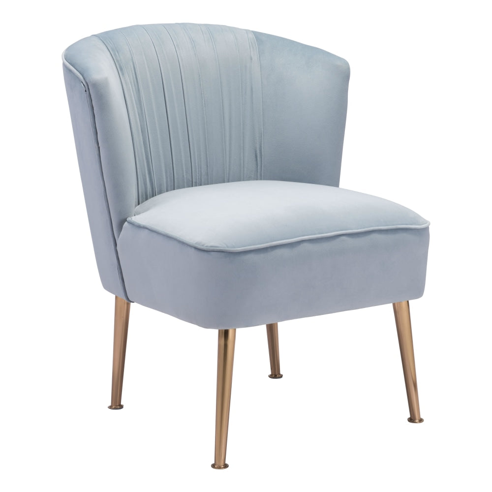 Zuo Modern Andes Accent Chair, Blue/Gold