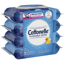 Load image into Gallery viewer, Cottonelle Flushable Wipes, 7-1/4in x 7-1/4, White, 168 Sheets Per Carton, Set Of 4 Cartons