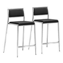 Load image into Gallery viewer, Zuo Modern Dolemite Counter Chairs, Black/Gray, Pack Of 2 Chairs