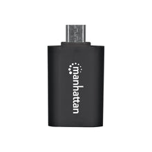 Load image into Gallery viewer, Manhattan Mobile OTG Adapter, Micro-USB 2.0 to USB 2.0, OTG enabled Smartphone/Tablets using Micro-USB port, Black , Blister - USB adapter - Micro-USB Type B (M) to USB (F) - USB 2.0 OTG