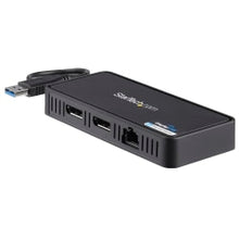 Load image into Gallery viewer, StarTech.com USB 3.0 Mini Dock - Dual Monitor USB Type-A Laptop Docking Station - DisplayPort 4K 60Hz &amp; Gigabit Ethernet - 1ft (30cm) cable