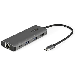 StarTech.com USB C Multiport Adapter - 10Gbps USB 3.1 Gen 2 Type-C Mini Dock - 4K 30Hz HDMI - 100W PD Passthrough - 3xUSB/GbE - 10in Cable - USB-C multiport adapter (10Gbps USB 3.1/3.2 Gen 2) with 4K 30Hz HDMI/2x USB-A/1x USB-C/GbE