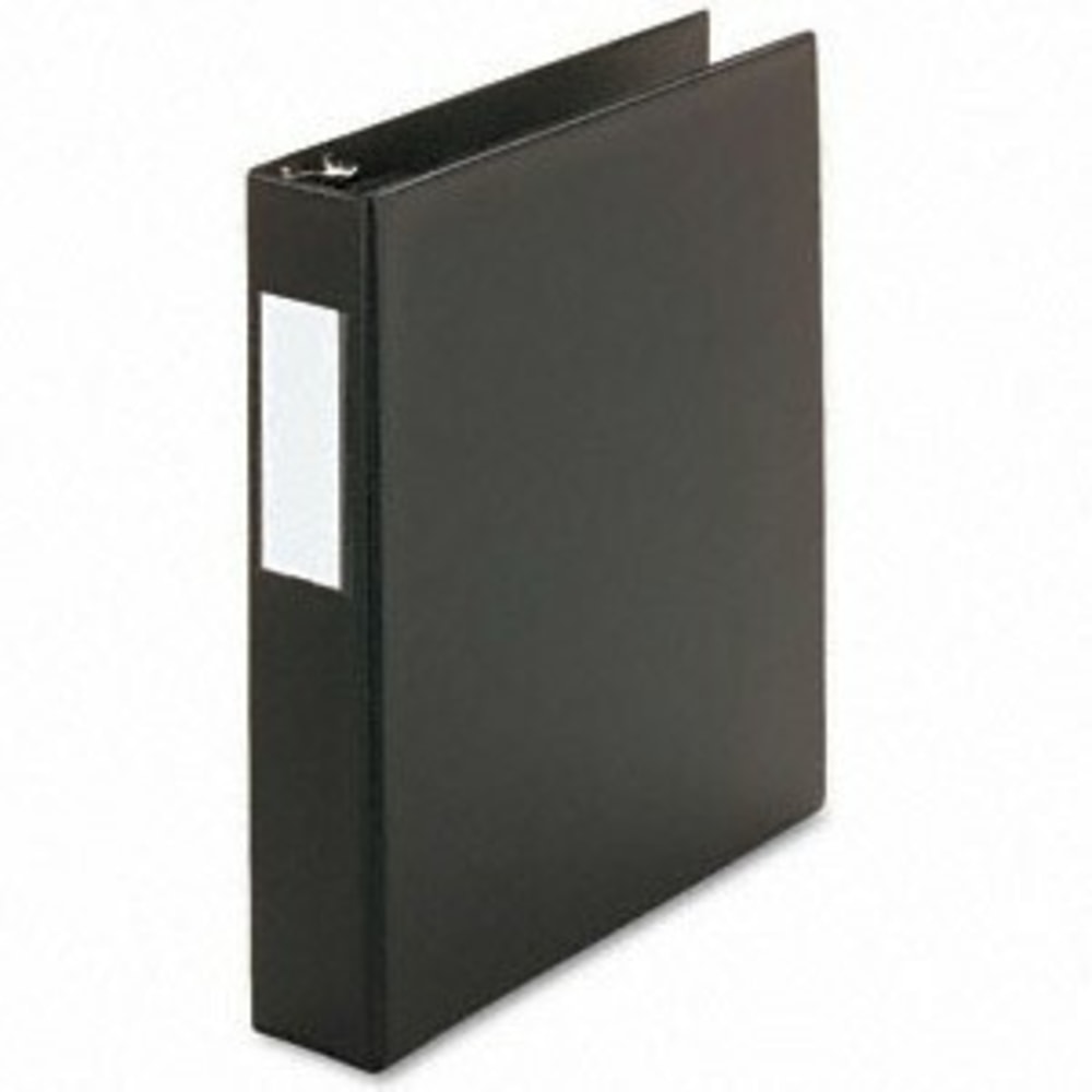 Universal D-Ring Binder With Label Holder, 8 1/2in x 11in, 1.5in Capacity, Black