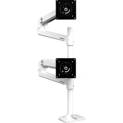 Ergotron Desk Mount for Monitor - White - 2 Display(s) Supported - 40in Screen Support - 40 lb Load Capacity - 75 x 75, 100 x 100