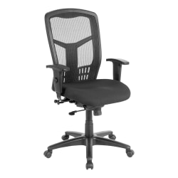 Lorell Ergonomic Mesh/Fabric High-Back Chair, Synchro Tilt, Black