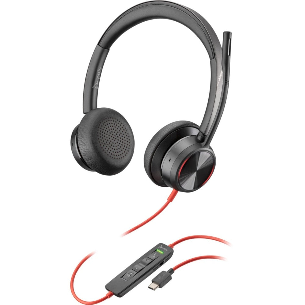 Poly Blackwire 8225 - Headset - on-ear - wired - active noise canceling - USB-C - Zoom Certified