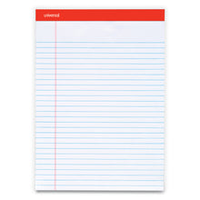 Load image into Gallery viewer, Universal Perforated Ruled Writing Pads, Wide/Legal Rule, 8-1/2in x 11-3/4in, White, Pack Of 12 Pads