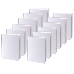 Ashley Productions Hardcover Blank Books, 6in x 8in, Unruled, 14 Sheets, White, Pack Of 12 Books