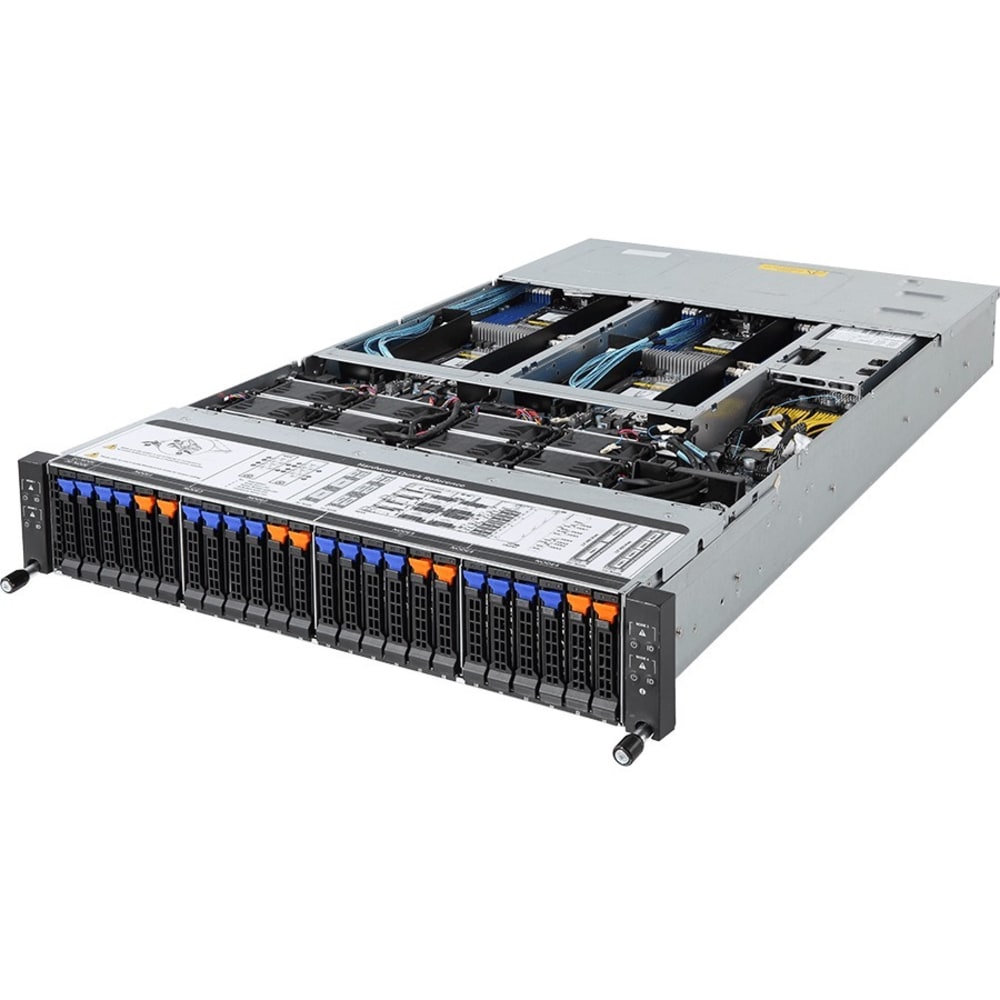 Gigabyte H261-Z61 Barebone System - 2U Rack-mountable - Socket SP3 - 2 x Processor Support - AMD Chipset - 128 GB DDR4 SDRAM DDR4-2666/PC4-21300 Maximum RAM Support - 16 Total Memory Slots - Serial ATA, Serial Attached SCSI (SAS)