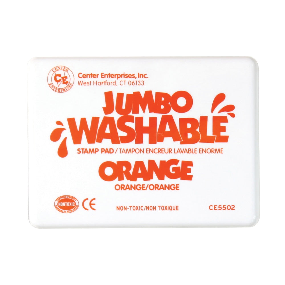 Ready 2 Learn Jumbo Washable Unscented Stamp Pads, 6 1/4in x 4in, Orange, Pack Of 2