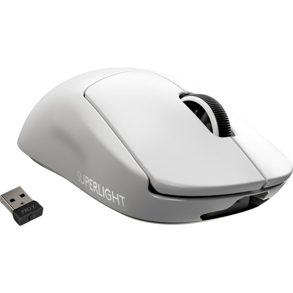 Logitech G PRO X SUPERLIGHT Gaming Mouse - Optical - Wireless - Radio Frequency - 2.40 GHz - Rechargeable - White - USB - 25600 dpi - Scroll Wheel - 5 Button(s) - 5 Programmable Button(s) - Right-handed Only