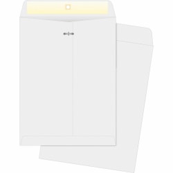 Business Source Double-prong Clasp Envelopes - Clasp - #90 - 9in Width x 12in Length - 28 lb - Clasp - Wove - 100 / Box - White