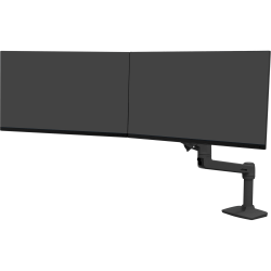 Ergotron Mounting Arm for Monitor - Matte Black - 2 Display(s) Supported - 25in Screen Support - 22.05 lb Load Capacity - 75 x 75, 100 x 100