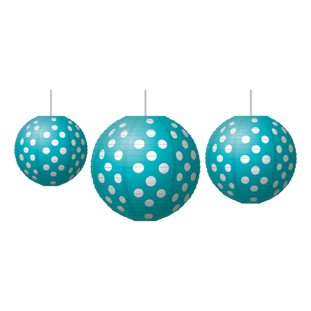 Teacher Created Resources Teal Polka Dots Paper Lanterns