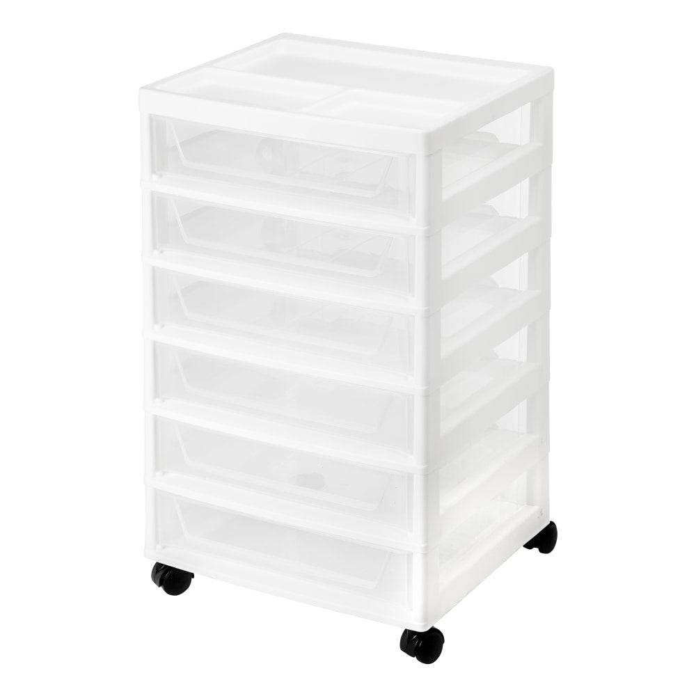 IRIS 6-Drawer Scrapbook Cart, 26-3/4inH x 15-7/8inW x 14-1/4inD, White