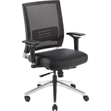 Load image into Gallery viewer, Lorell Ergonomic Bonded Leather/Mesh Executive Swivel Chair, Black