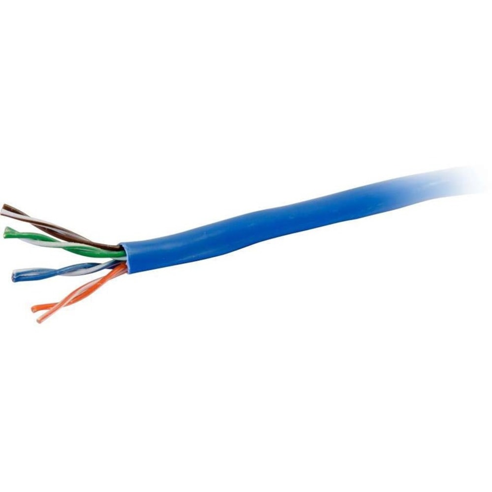 C2G 1000ft Cat5e Bulk Unshielded (UTP) Network Cable with Solid Conductors - 1000 ft Category 5e Network Cable for Network Device - First End: Bare Wire - Second End: Bare Wire - Blue