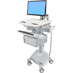 Ergotron StyleView Cart with LCD Arm, LiFe Powered, 1 Tall Drawer - Cart for LCD display / keyboard / mouse / barcode scanner / CPU (open architecture) - aluminum, zinc-plated steel, high-grade plastic