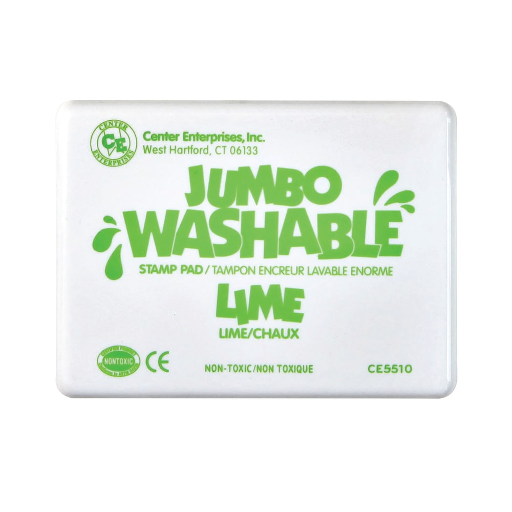 Ready 2 Learn Jumbo Washable Unscented Stamp Pads, 6 1/4in x 4in, Lime Green, Pack Of 2