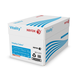 Xerox Vitality Colors Pastel Color Multi-Use Printer & Copy Paper, Salmon, Letter (8.5in x 11in), 5000 Sheets Per Case, 20 Lb, 30% Recycled, Case Of 10 Reams